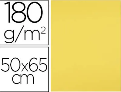 Papier cartonne liderpapel 50x65cm 180gr coloris jaune citron paquet 25 feuilles
