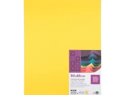 Papier cartonne liderpapel 50x65cm 180gr coloris jaune citron paquet 25 feuilles