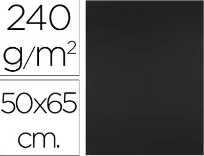 Papier cartonne liderpapel 50x65cm 240gr coloris noir paquet 25 feuilles
