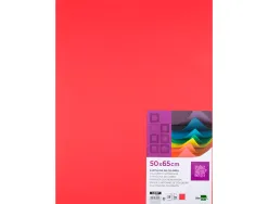 Papier cartonne liderpapel 50x65cm 180gr coloris rouge paquet 25 feuilles