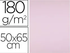 Papier cartonne liderpapel 50x65cm 180gr coloris rose paquet 25 feuilles