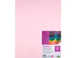 Papier cartonne liderpapel 50x65cm 180gr coloris rose paquet 25 feuilles
