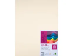 Papier cartonne liderpapel 50x65cm 180gr coloris creme paquet 25 feuilles