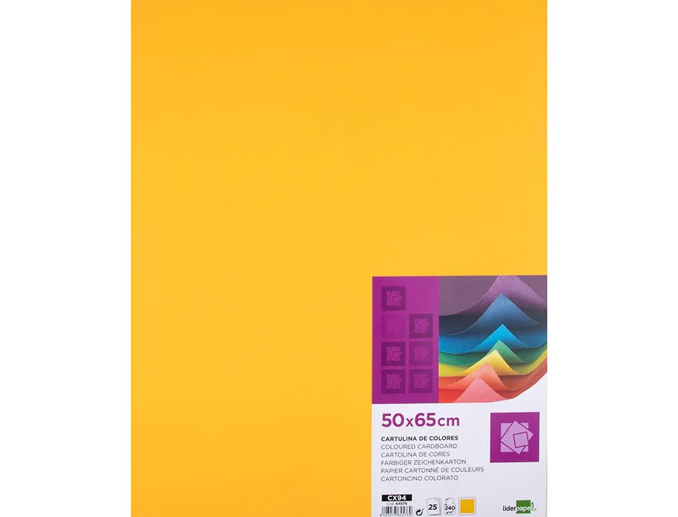 Papier cartonne liderpapel 50x65cm 240gr coloris vieil or paquet 25 feuilles