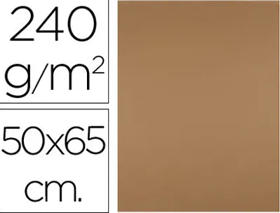 Papier cartonne liderpapel 50x65cm 240gr coloris marron clair paquet 25 feuilles