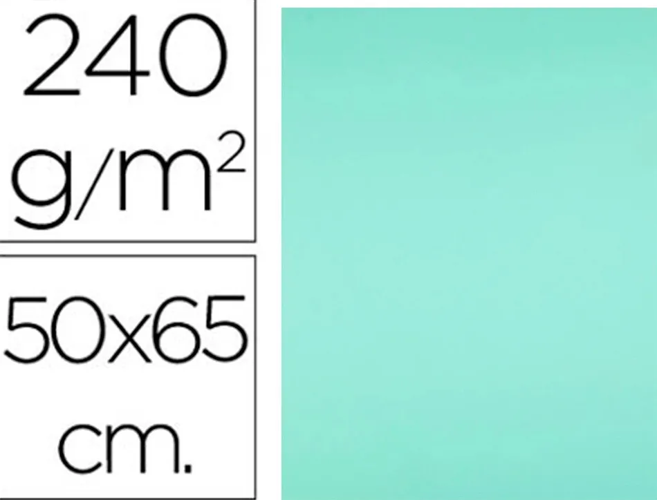 Papier cartonne liderpapel 50x65cm 240gr coloris vert paquet 25 feuilles