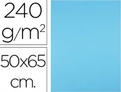 Papier cartonne liderpapel 50x65cm 240gr coloris bleu ciel paquet 25 feuilles