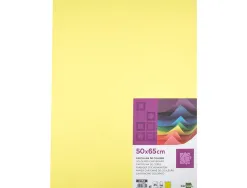 Papier cartonne liderpapel 50x65cm 180gr coloris jaune clair paquet 25 feuilles