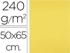 Papier cartonne liderpapel 50x65cm 240gr coloris jaune citron paquet 25 feuilles