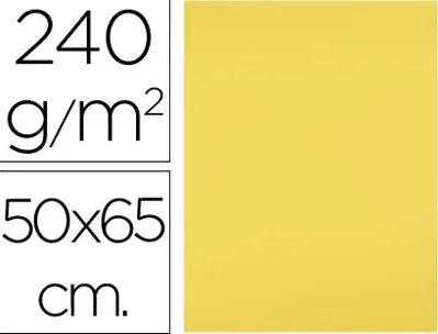 Papier cartonne liderpapel 50x65cm 240gr coloris jaune citron paquet 25 feuilles