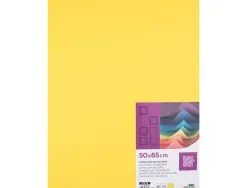 Papier cartonne liderpapel 50x65cm 240gr coloris jaune citron paquet 25 feuilles