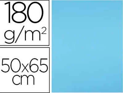 Papier cartonne liderpapel 50x65cm 180gr coloris bleu ciel paquet 25 feuilles