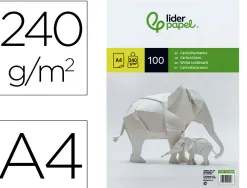 Papier cartonne liderpapel a4 240gr coloris blanc paquet 100 feuilles