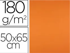 Papier cartonne liderpapel 50x65cm 180gr coloris orange paquet 25 feuilles
