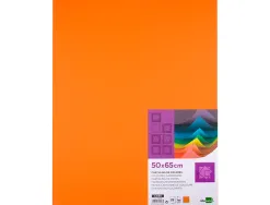 Papier cartonne liderpapel 50x65cm 180gr coloris orange paquet 25 feuilles