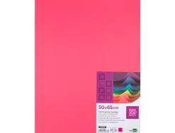 Papier cartonne liderpapel 50x65cm 180gr coloris fuchsia paquet 25 feuilles