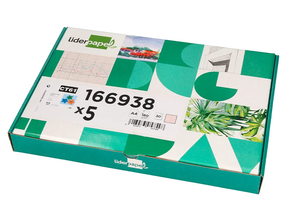 Papier cartonne liderpapel a4 180gr coloris creme paquet 25+5 feuilles