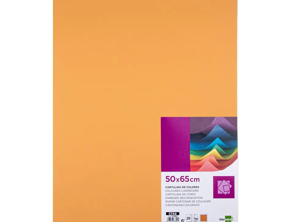 Papier cartonne liderpapel 50x65cm 180gr coloris noisette paquet 25 feuilles