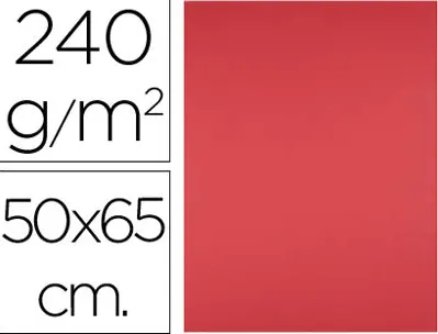 Papier cartonne liderpapel 50x65cm 240gr coloris rouge paquet 25 feuilles