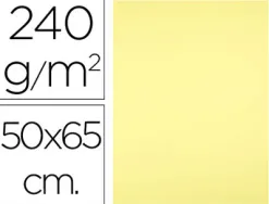 Papier cartonne liderpapel 50x65cm 240gr coloris jaune paquet 25 feuilles