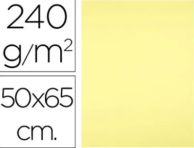 Papier cartonne liderpapel 50x65cm 240gr coloris jaune paquet 25 feuilles