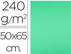 Papier cartonne liderpapel 50x65cm 240gr coloris vert pistache paquet 25 feuilles