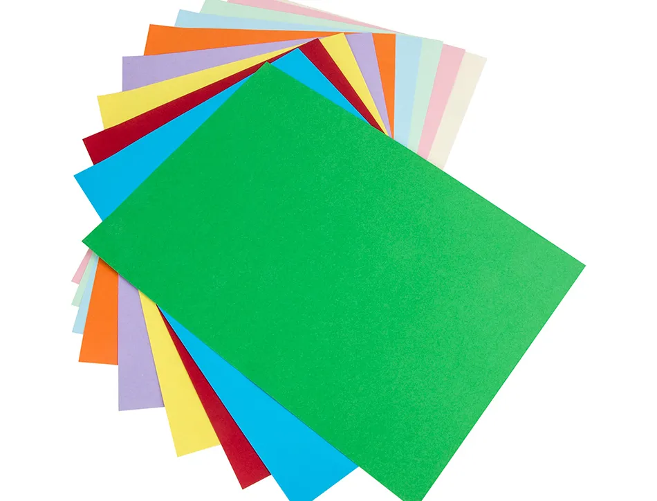 Papier cartonne liderpapel 50x65cm 180gr coloris assortis paquet 10 feuilles