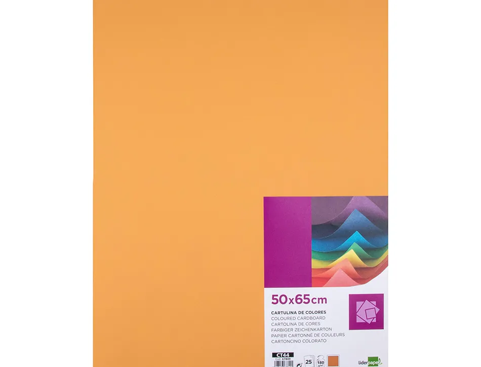 Papier cartonne liderpapel 50x65cm 240gr coloris noisette paquet 25 feuilles