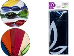 Papier cellophane liderpapel 50x70cm 22g/m2 unicolore bleu brillant sachet 5f