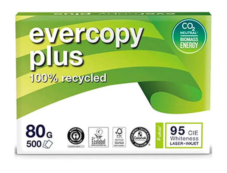 Papier clairefontaine blanc 100% recycle multifonction evercopy a3 80g/m2 blancheur 95 cie