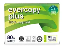 Papier clairefontaine blanc 100% recycle multifonction evercopy a4 80g/m2 blancheur 95 cie