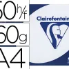 Papier clairefontaine clairalfa extra blanc a4 160g/m2 blancheur 170 opacité 93 rigidité 135 toucher satiné 50 feuilles