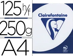 Papier clairefontaine clairalfa extra blanc a4 250g/m2 blancheur 170 opacité 93 rigidité 135 toucher satiné 125 feuilles