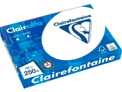 Papier clairefontaine clairalfa extra blanc a4 250g/m2 blancheur 170 opacité 93 rigidité 135 toucher satiné 125 feuilles