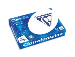 Papier clairefontaine clairalfa extra blanc a4 160g/m2 blancheur 170 opacité 93 rigidité 135 toucher satiné 250 feuilles