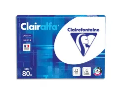 Papier clairefontaine clairalfa extra blanc a4 80g/m2 blancheur 170 opacité 93 rigidité 135 500 feuilles