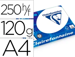 Papier clairefontaine clairalfa multifonction laser couleur haute qualite extra blanc a4 120g/m2 paquet 250