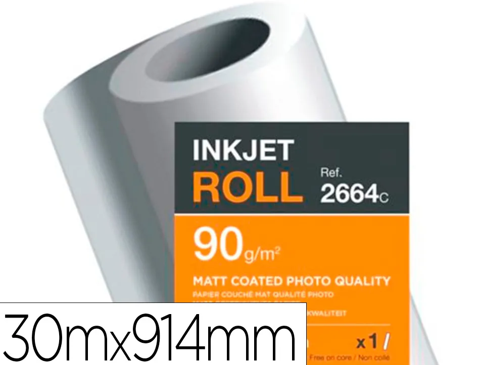 Papier clairefontaine couche brillant largeur 30mx914mm 190g application jet d'encre qualite photo bobine