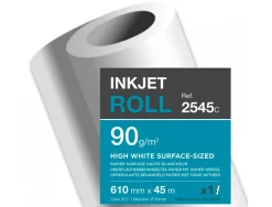 Papier clairefontaine extra blanc largeur 610mmx45m 90g application jet d'encre images photos poster bobine