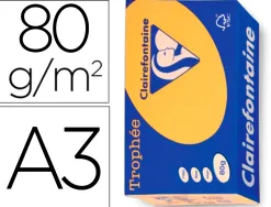 Papier clairefontaine multifonction laser couleur trophe a3 80g/m2 bouton parfaite opacite paquet 500