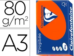 Papier clairefontaine multifonction laser couleur trophe a3 80g/m2 rouge cardinal parfaite opacite