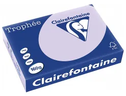Papier clairefontaine multifonction laser couleur trophe a4 160g/m2 lilas parfaite opacite paquet 250