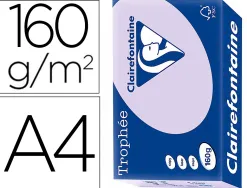 Papier clairefontaine multifonction laser couleur trophe a4 160g/m2 lilas parfaite opacite paquet 250