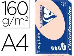 Papier clairefontaine multifonction laser couleur trophe a4 160g/m2 saumon parfaite opacite paquet 250