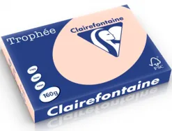 Papier clairefontaine multifonction laser couleur trophe a4 160g/m2 saumon parfaite opacite paquet 250