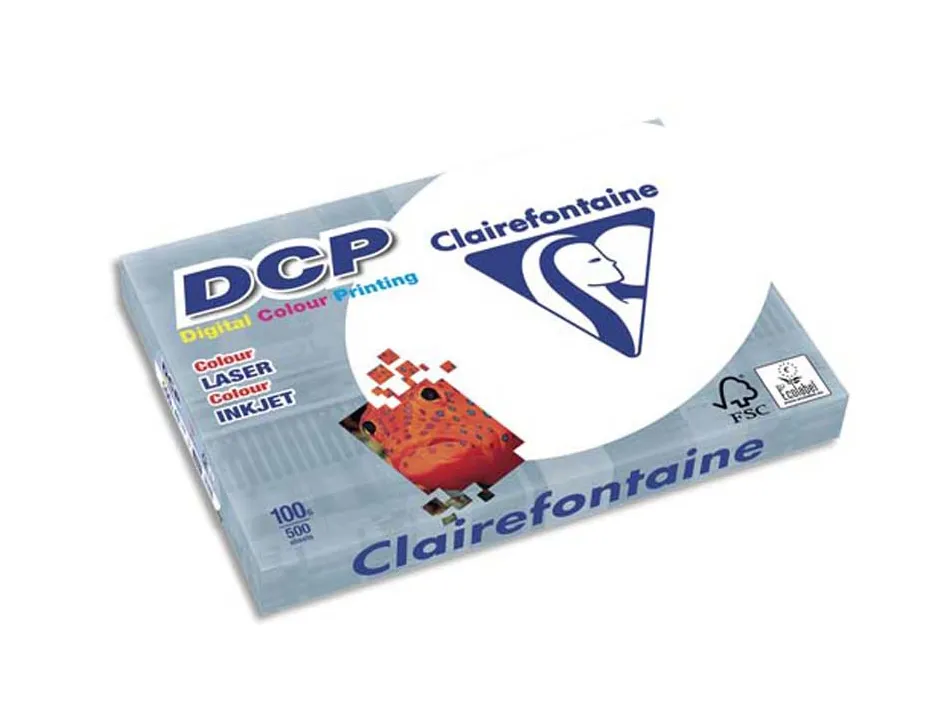 Papier clairefontaine multifonction laser couleur dcp a3 100g/m2 blanc satiné parfaite opacité 500 feuilles
