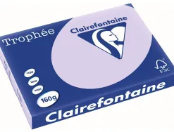 Papier clairefontaine multifonction couleur laser trophe a3 160g/m2 lilas parfaite opacite paquet 250