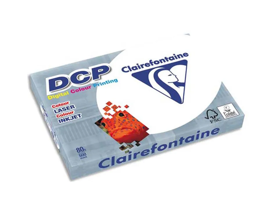Papier clairefontaine multifonction laser couleur dcp haute qualite a4 80g/m2 blanc parfaite opacite paquet