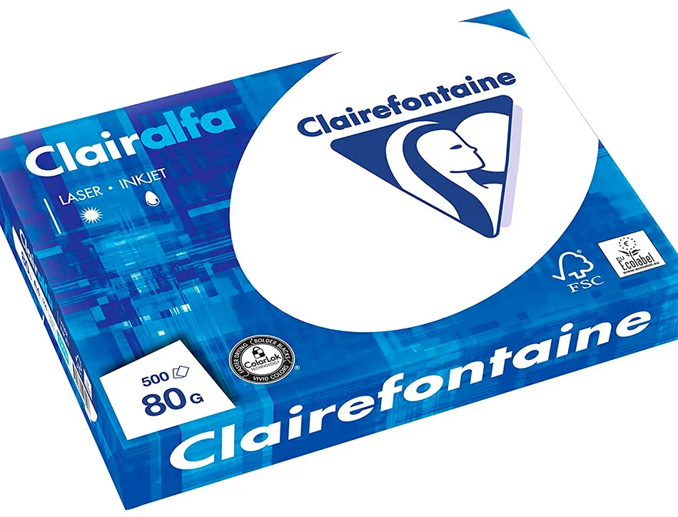 Papier clairefontaine multifonction laser couleur dcp haute qualite a4 80g/m2 blanc parfaite opacite paquet
