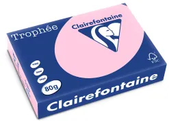 Papier clairefontaine multifonction laser couleur trophe a4 80g/m2 pastel eglantine parfaite opacite